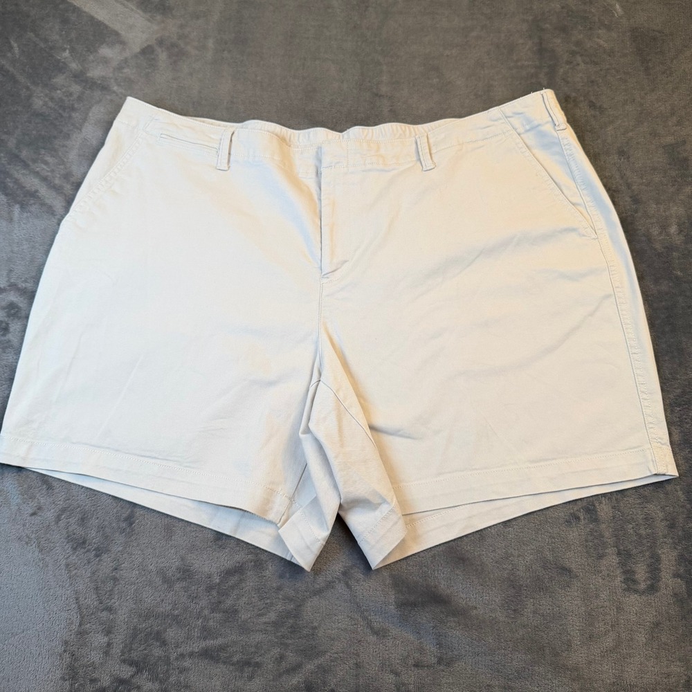 Lands End Chino Shorts Womens 22W Beige Stretch Casual Cotton Blend